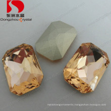 13*18mm Octagon Light Peach Crystal Glass Stones Wholesale
